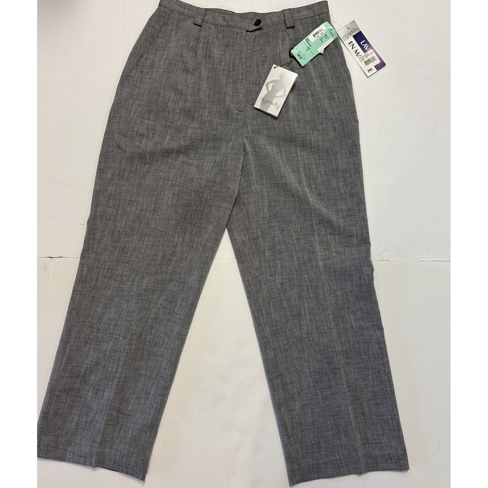 Ingenuity Womens Vintage Black White Gray Tweed Look Dress Pants Size 10